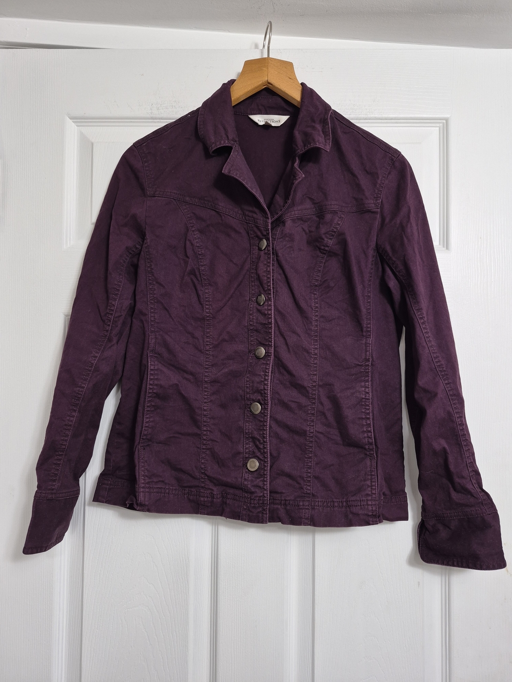Northern Reflections Plum Button-Front Jean Jacket